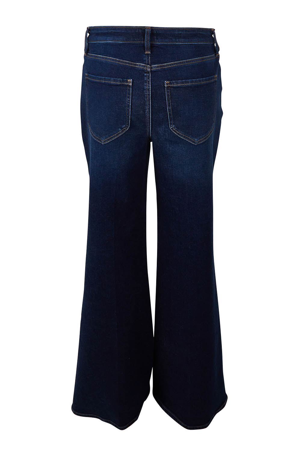 Product shot of the Mia Palazzo Pant in colour Northbridg (Blue), from the back