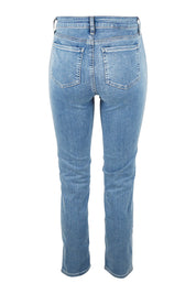 Product shot of the Sheri Slim Jean in colour Haley (Blue), from the back