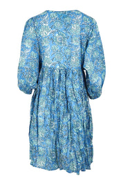 Preloved Frida Cotton Boho Dress - Blue