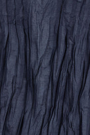 Product shot of the Evie 3/4 Sleeve Pleated Cotton Top in colour Navy (Blue), detail