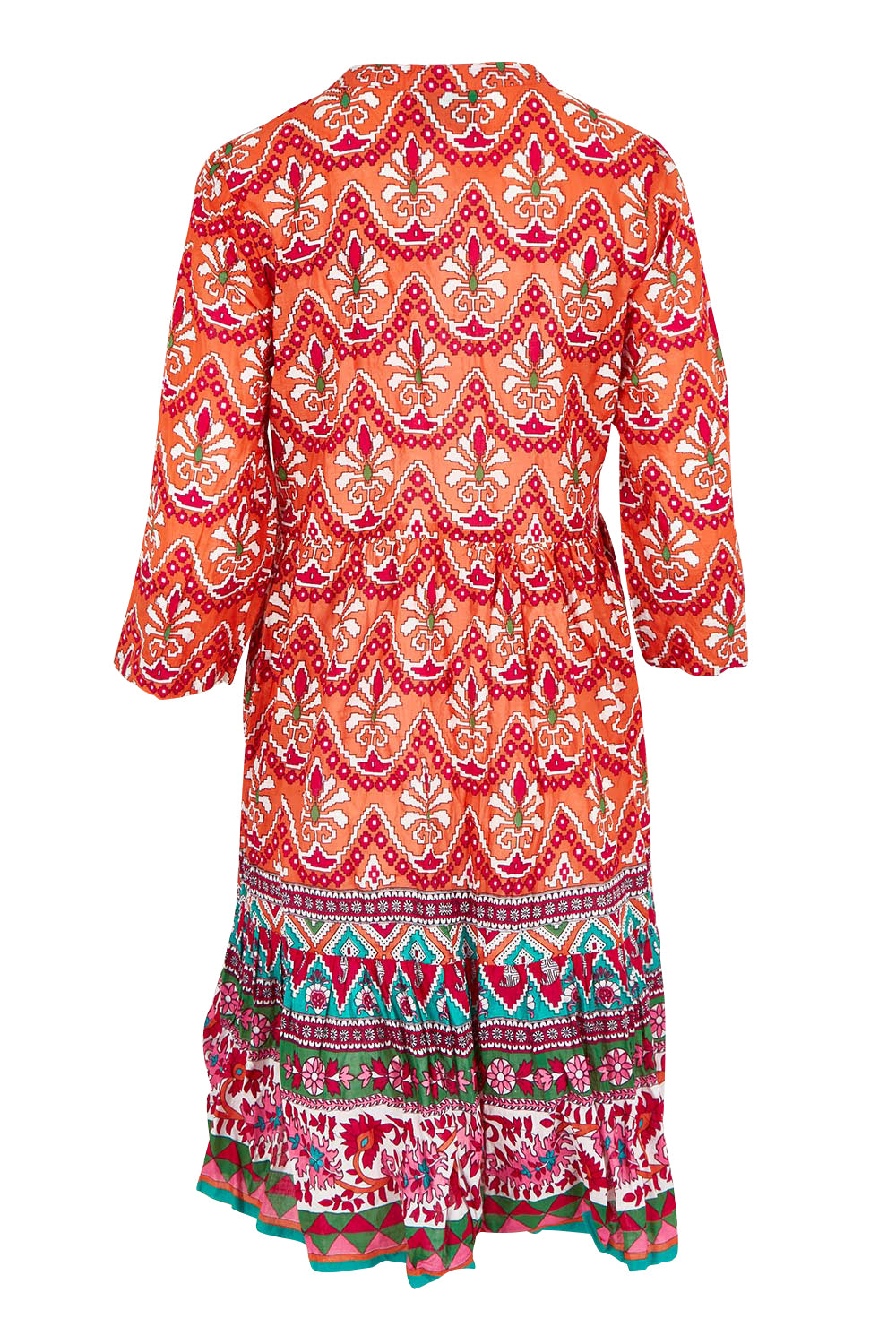 Product shot of the Border Cotton Dress in colour Gujrat, from the back
