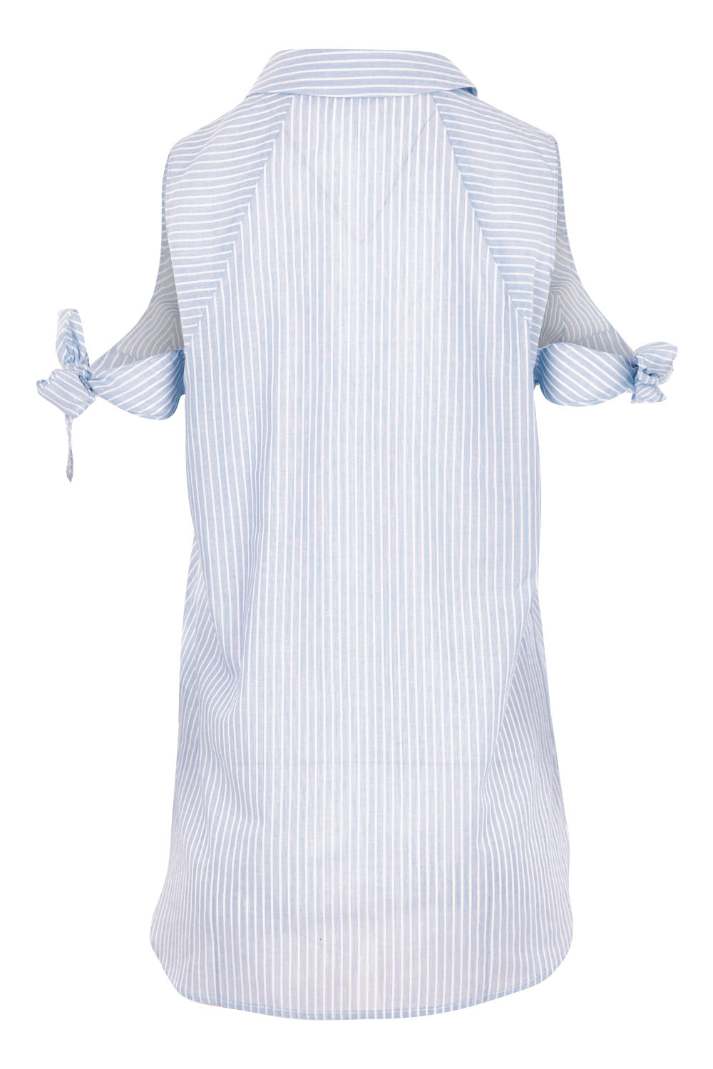 Product shot of the Cooks Shirt in colour Stripes (White), from the back