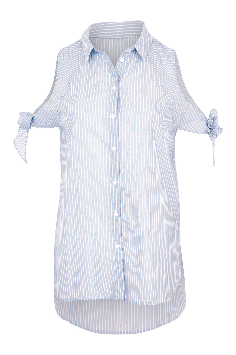 Product shot of the Cooks Shirt in colour Stripes (White), from the front