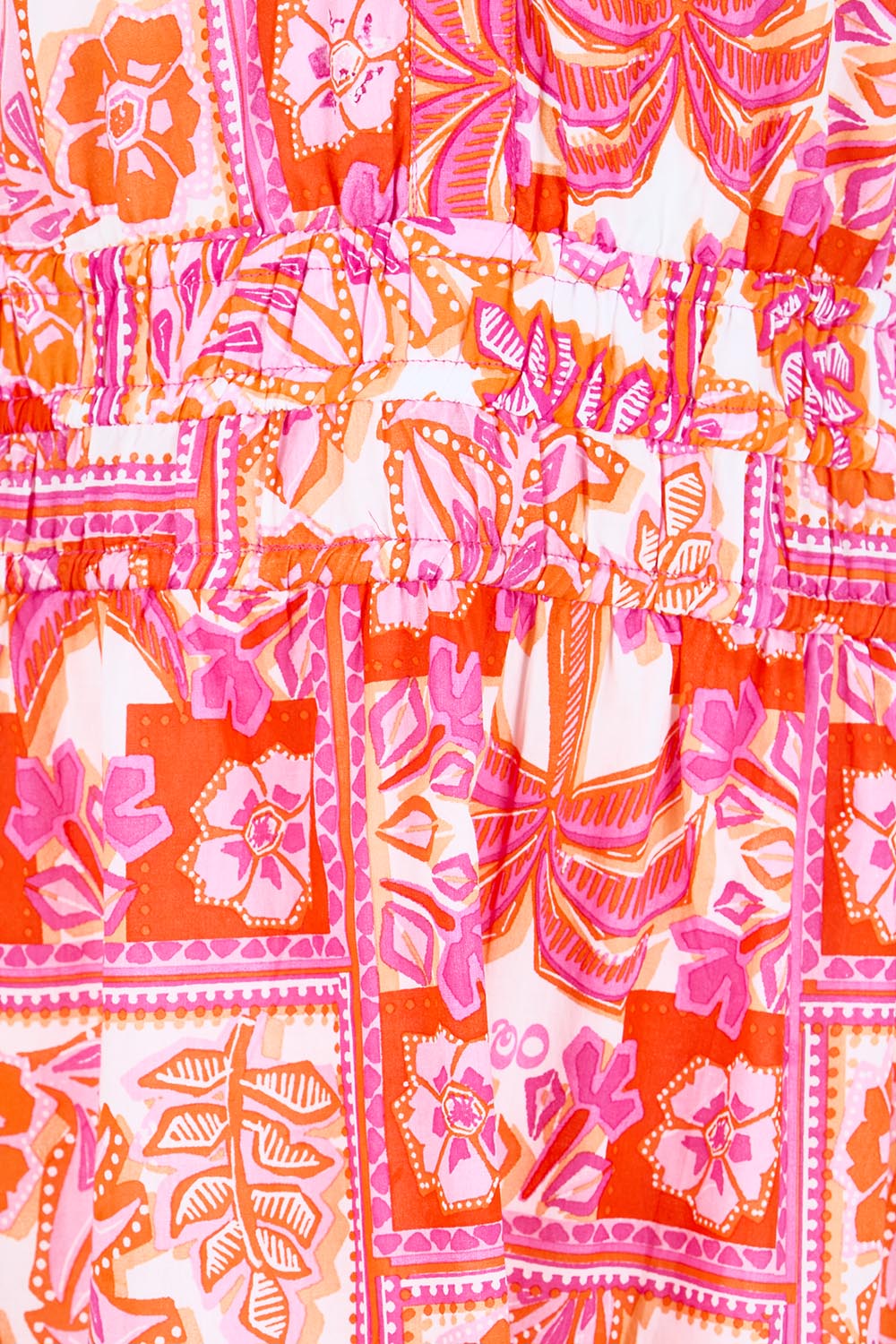 Product shot of the Short Sleeve Maxi Dress – Pink in colour Pink, showing detail
