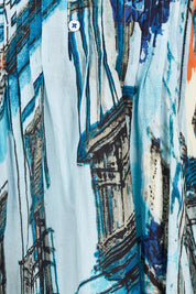 Product shot of the Ezy Fit Cotton Dress in colour Towerblue, detail