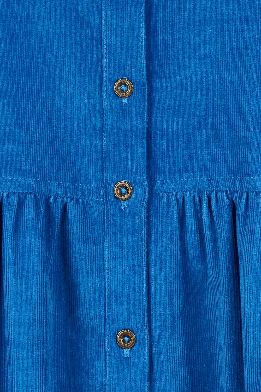 Cord Collar Buttons Dress – Cobalt