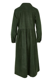 Cord Collar Buttons Dress – Military