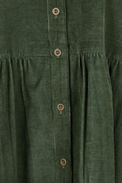 Cord Collar Buttons Dress – Military