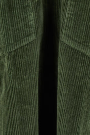 Product shot of the Cord Solids Pockets Dress in colour Military (Green), detail