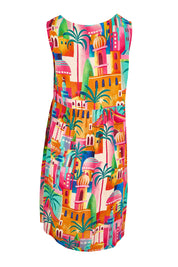 Product shot of the Sleeveless  Contemporary  Dress – Moorish in colour Moorish, from the back