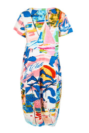 Product shot of the Bubble Dress – Yacht in colour Yacht, from the back