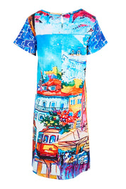 Product shot of the V-Contemporary Dress – Lisbon in colour Lisbon, from the back