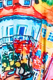 Product shot of the V-Contemporary Dress – Lisbon in colour Lisbon, showing detail