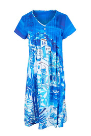 Product shot of the Easy Fit Dress – Island in colour Island, from the front