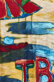 Product shot of the Vin colourContemporary Cotton T-Shirt - Ibiza, detail
