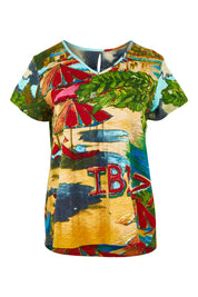 Product shot of the Vin colourContemporary Cotton T-Shirt - Ibiza, from the front