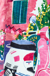 Product shot of the Vin colourContemporary Cotton T-Shirt - Scooter (Pink), detail