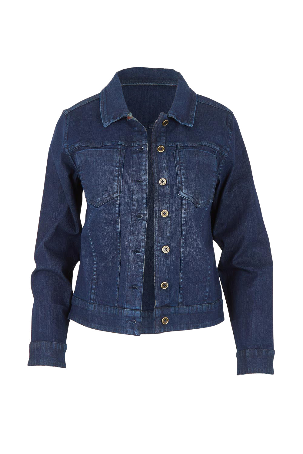Product shot of the Reversible Jacket in colour Maluku (Blue), from the front