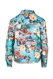 Product shot of the Fringe Jacket – Print in colour Print, from the back