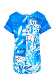 Product shot of the V Contemporary T-Shirt – Island in colour Island, from the back