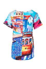 Product shot of the V-Contemporary T-Shirt – Lisbon in colour Lisbon, from the back