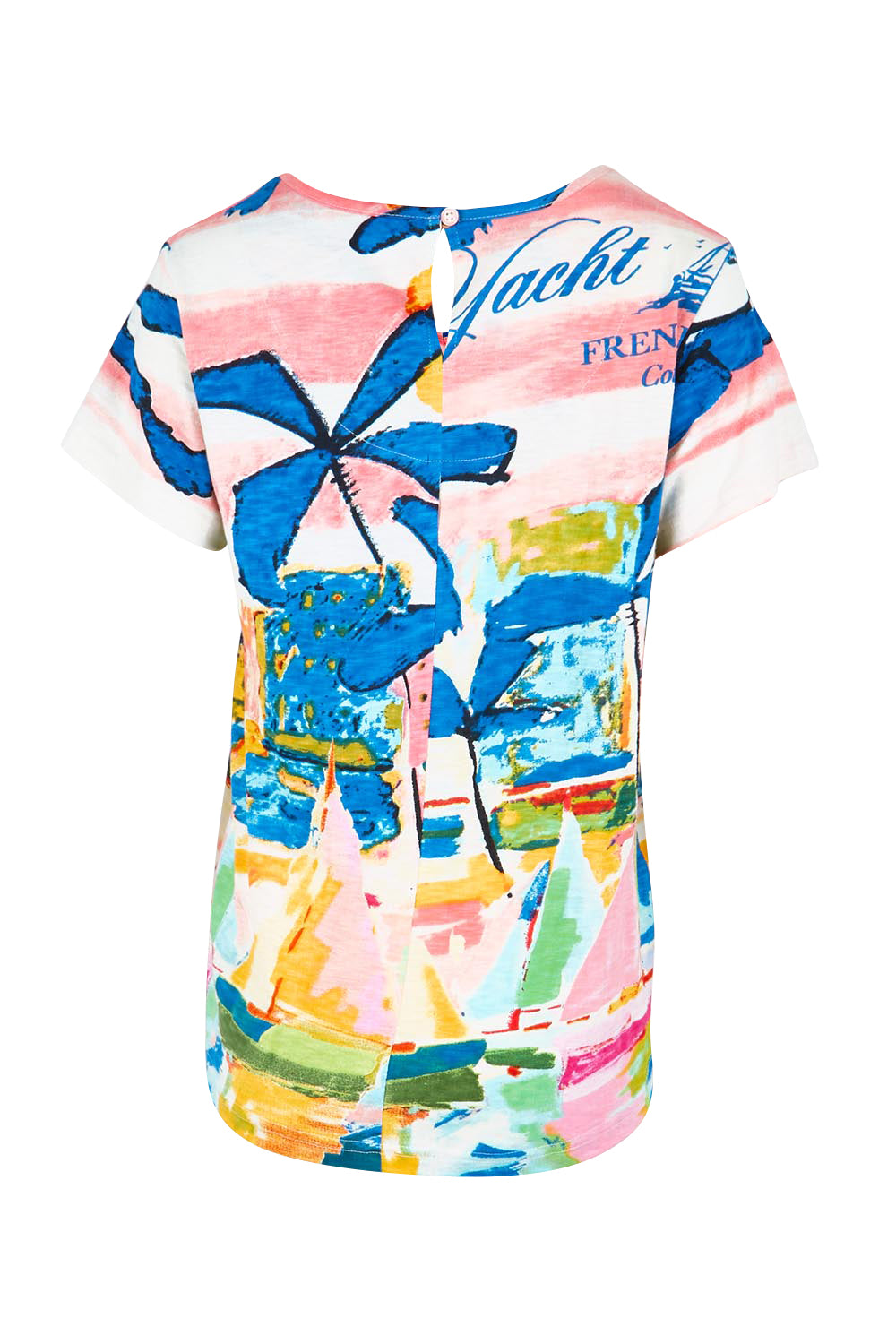 Product shot of the V Contemporary T-Shirt – Yacht in colour Yacht, from the back