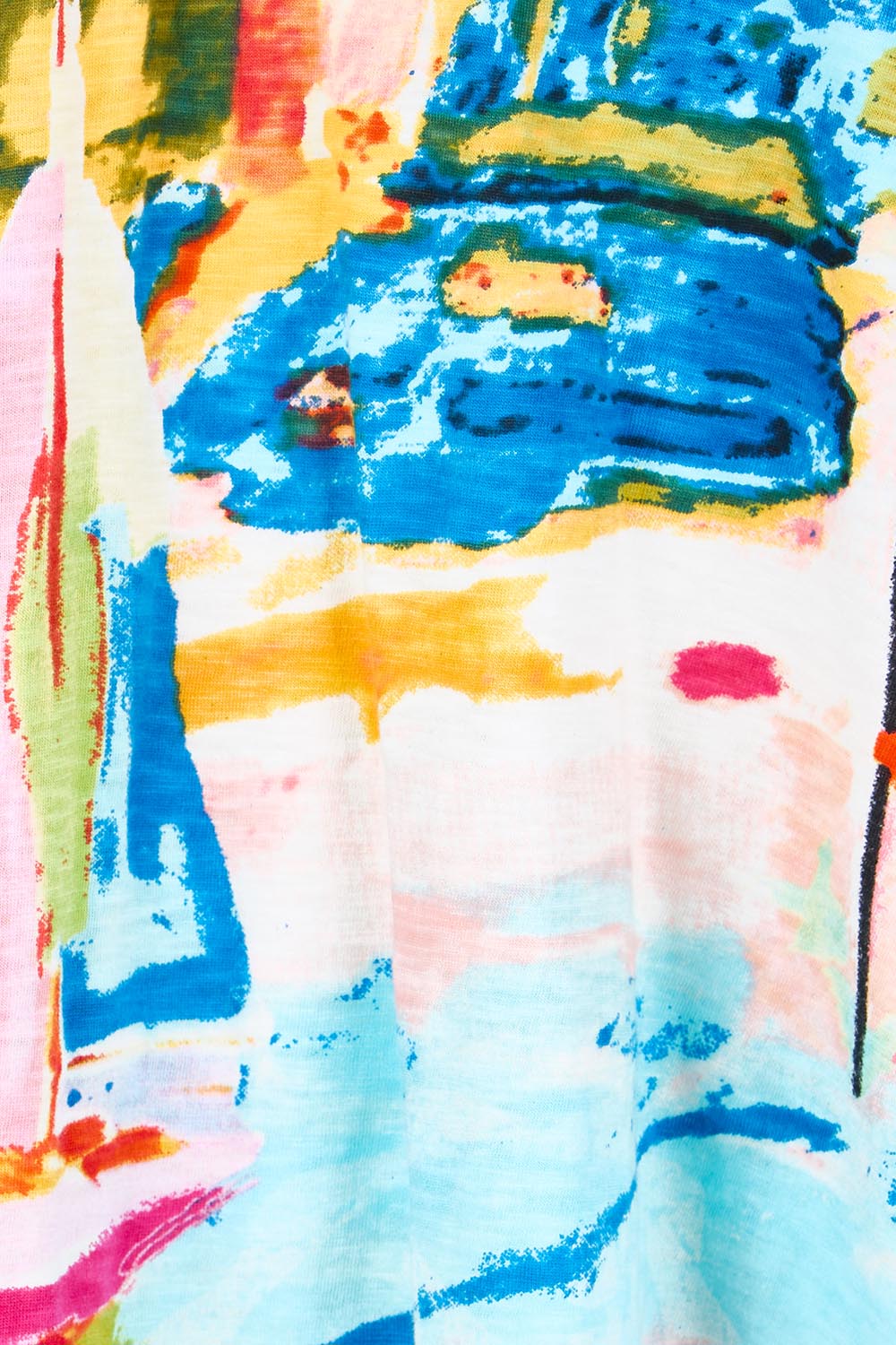 Product shot of the V Contemporary T-Shirt – Yacht in colour Yacht, showing detail