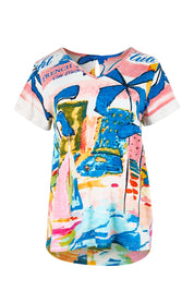 Product shot of the V Contemporary T-Shirt – Yacht in colour Yacht, from the front