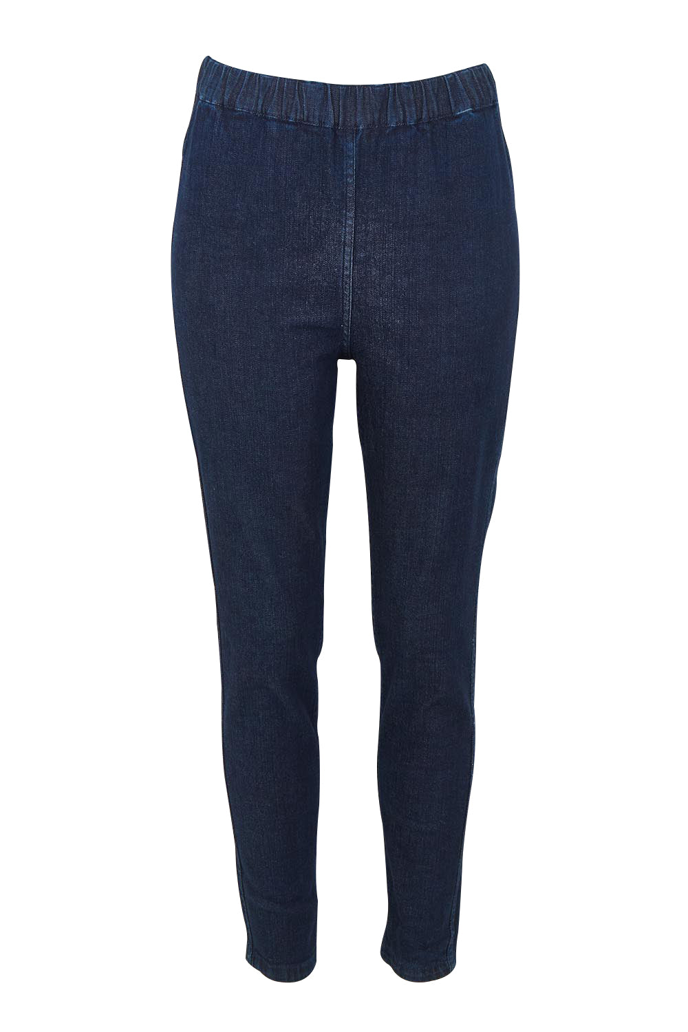 Product shot of the Reversible Jeans in colour Maluku (Blue), from the front