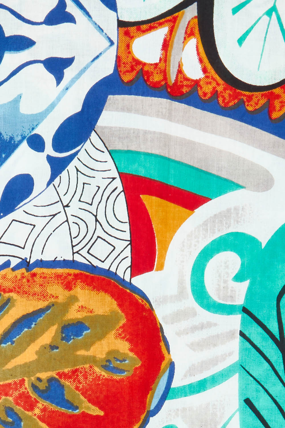 Product shot of the Cayman Organic Cotton Reversible Dress in colour Print (Blue), detail