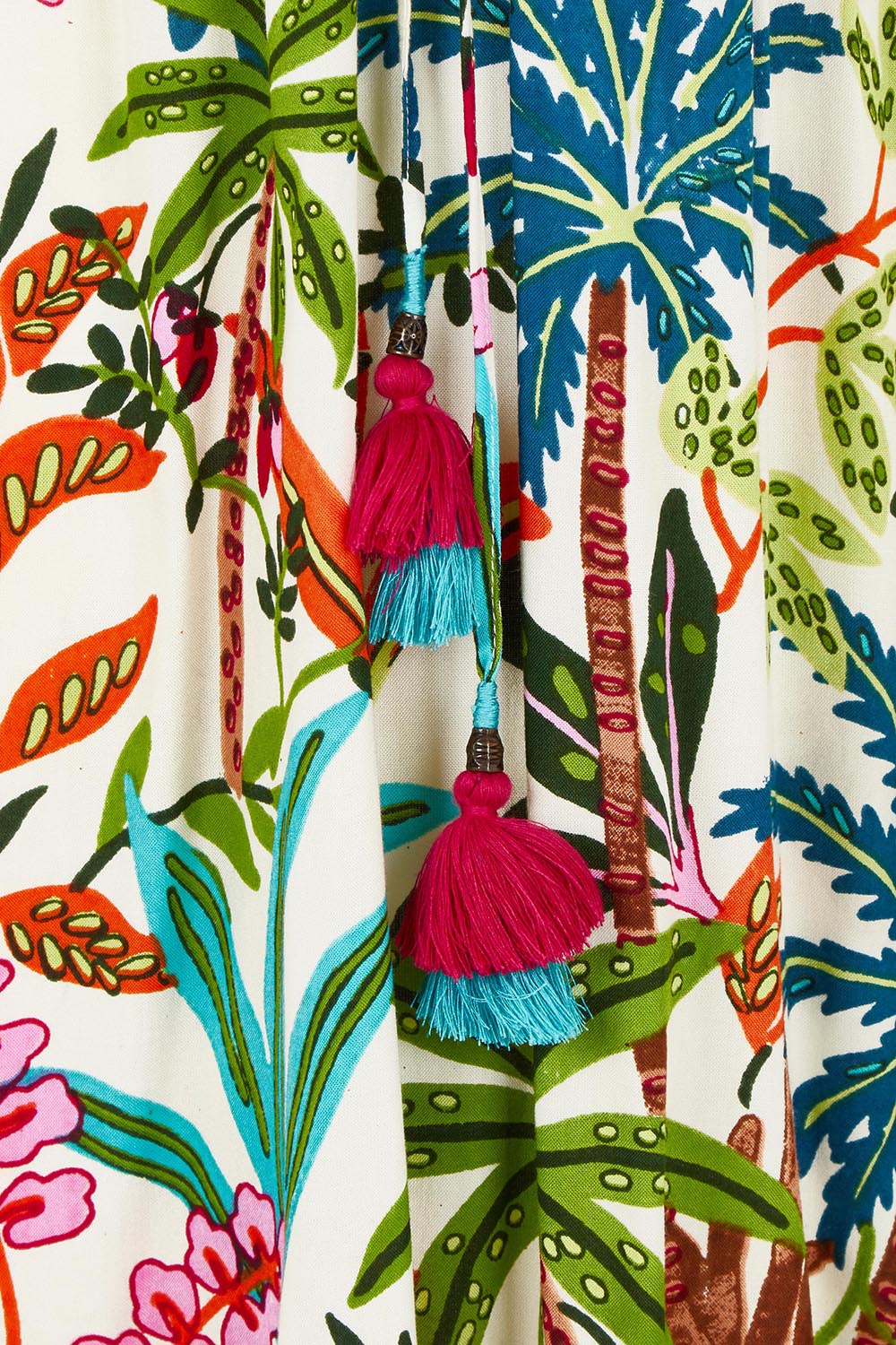 Product shot of the V Trim Maxi Dress in colour Ovahe, detail