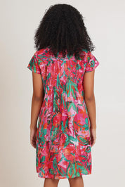 Model Ziara wearing size 10 of the Ezy Fit Cotton Dress in colour Saopaulo, from the back