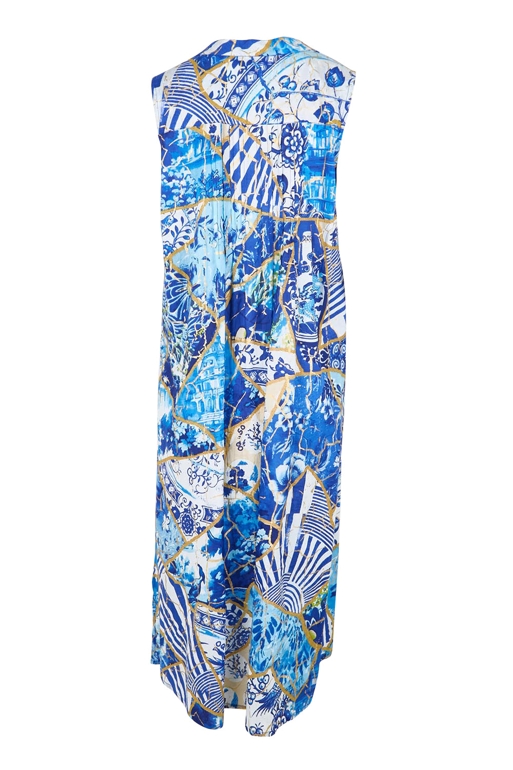 Product shot of the Pleated Maxi Dress – Print in colour Print, from the back