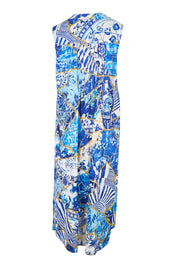 Product shot of the Pleated Maxi Dress – Print in colour Print, from the back