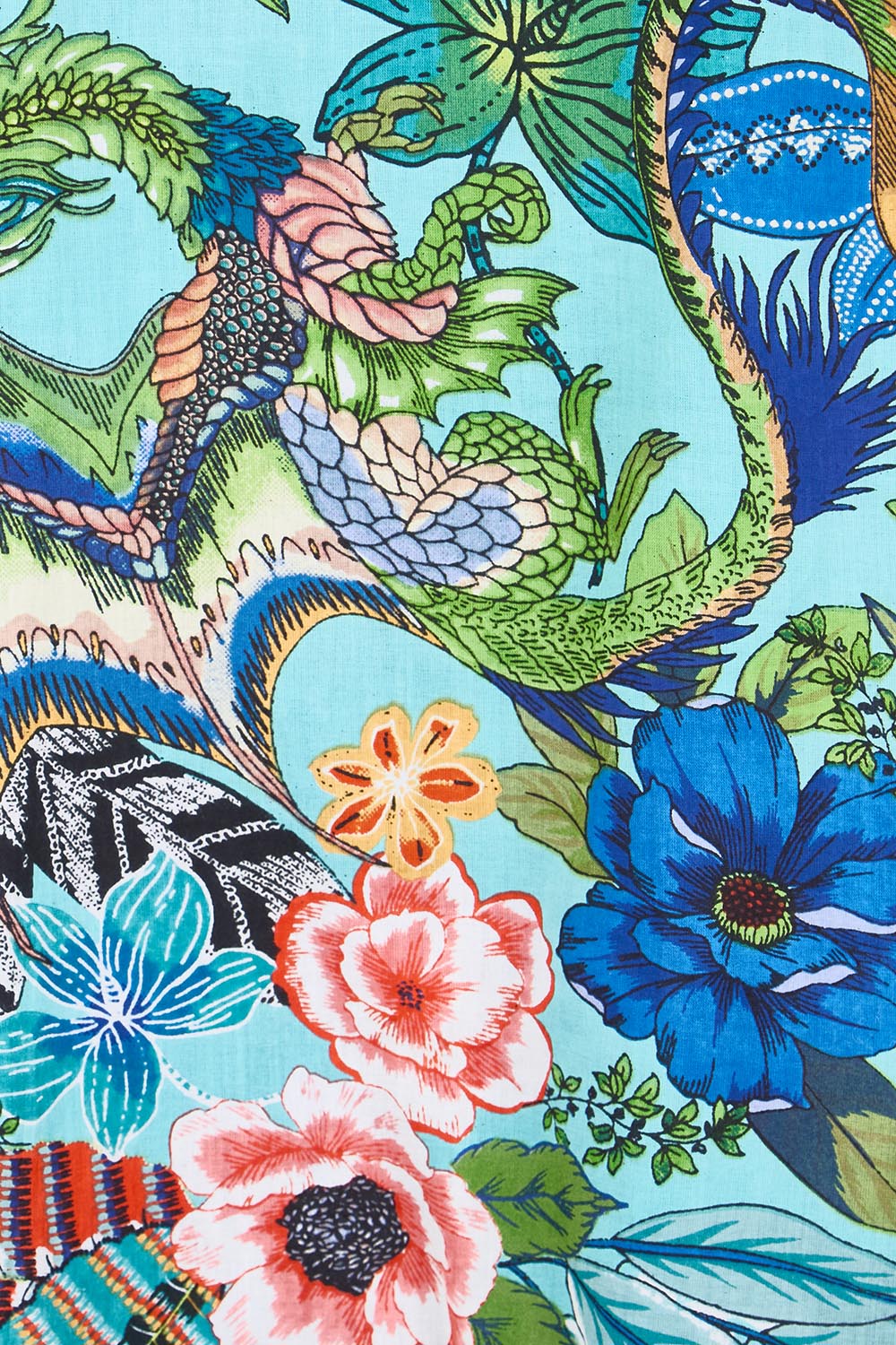 Product shot of the Sleeveless Reversible Dress – Print in colour Print, showing detail
