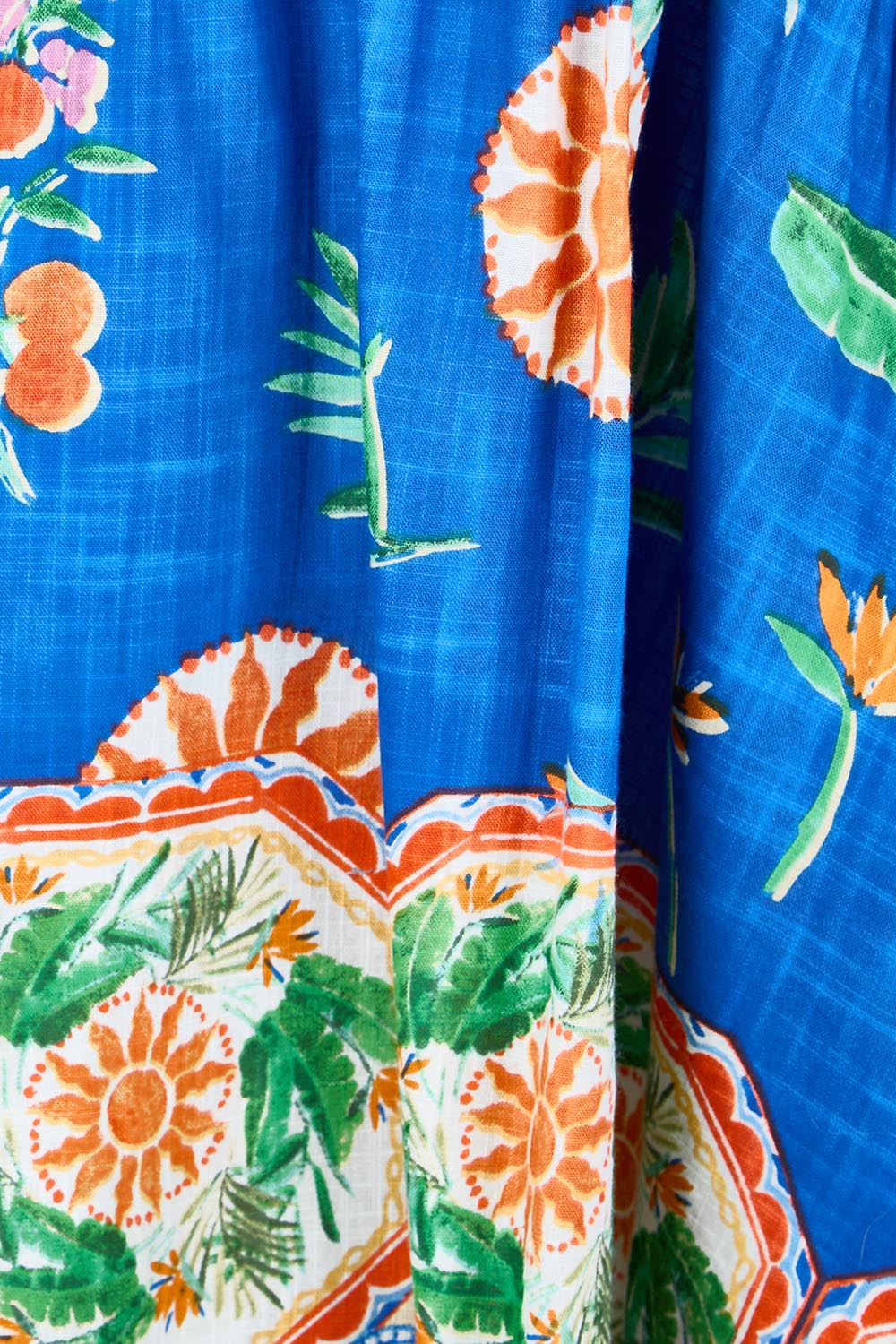 Product shot of the Boxy Dress – Print in colour Print, showing detail