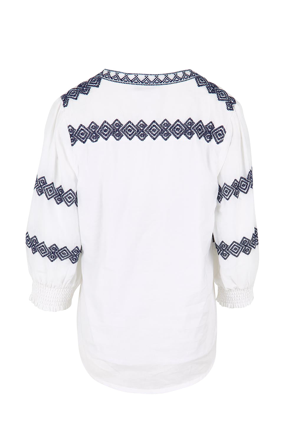 Product shot of the Essentials Embroidered Cotton Top - White in colour White, from the back