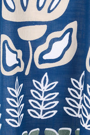 Product shot of the Contemporary Dress – Blue in colour Blue, showing detail