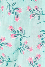 Product shot of the Symi Reversible Shift Organic Cotton Dress in colour Aquapink (Pink), detail