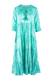Preloved Olympus Midi Boho Organic Cotton Dress - Blue