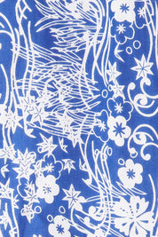 Product shot of the Cappadocia Organic Cotton Frill Sleeve Top in colour Blue (Blue), detail