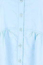 Product shot of the Essentials Poplin Cotton Shirt - Sky in colour Sky, showing detail