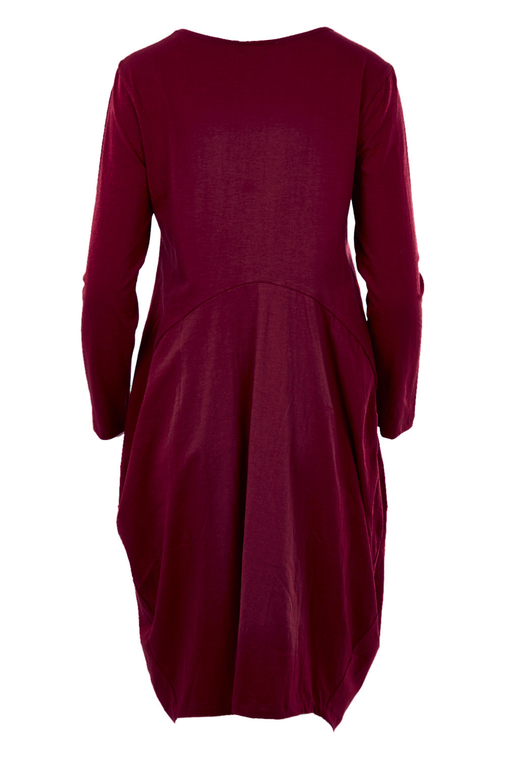 Product shot of the Bubble Dress in colour BurntRed (Red), from the back