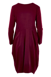 Product shot of the Bubble Dress in colour BurntRed (Red), from the back