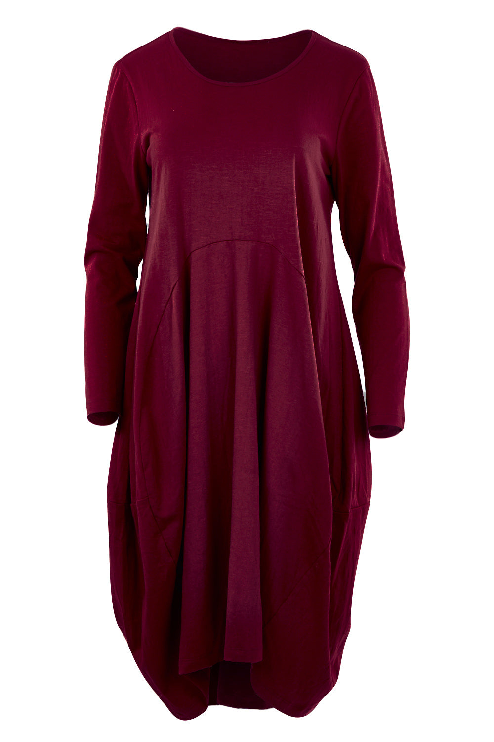 Product shot of the Bubble Dress in colour BurntRed (Red), from the front