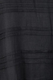Product shot of the Essentials Pleated Cotton Dress - Black in colour Black, showing detail