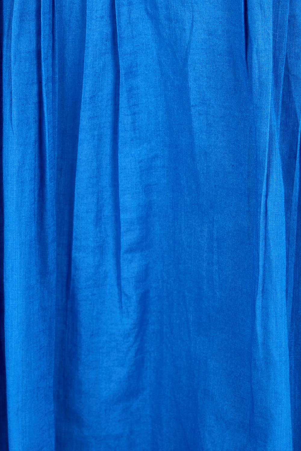 Product shot of the Essentials Pleated Cotton Maxi Dress - Blue in colour Blue, showing detail