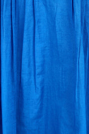 Product shot of the Essentials Pleated Cotton Maxi Dress - Blue in colour Blue, showing detail