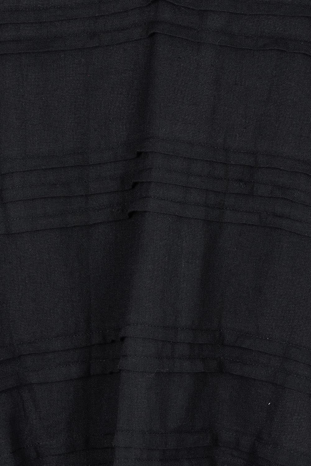 Product shot of the Essentials Organic Cotton Pleated Top in colour Black (Black), detail