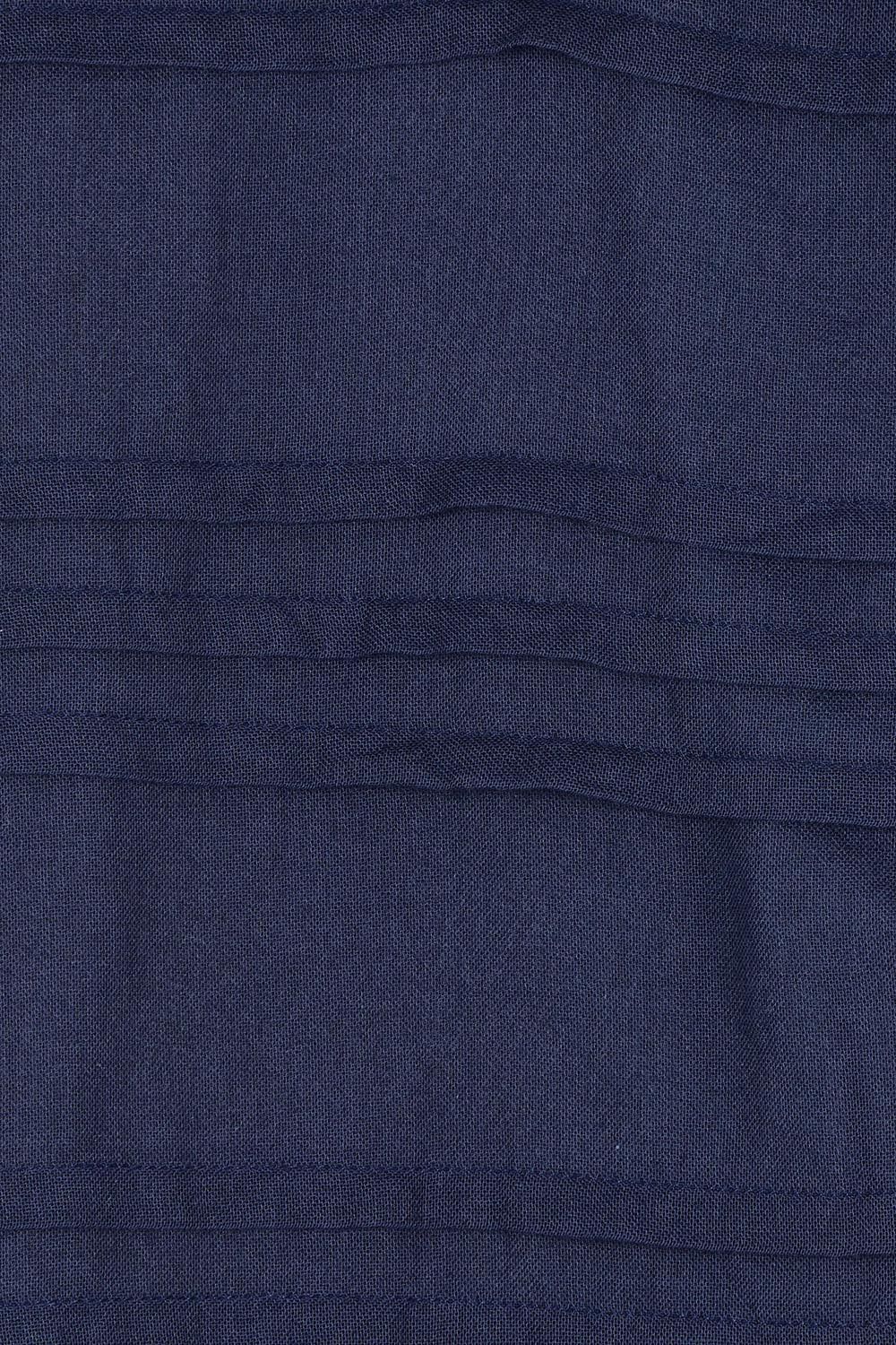 Product shot of the Essentials Organic Cotton Pleated Top in colour Navy (Blue), detail